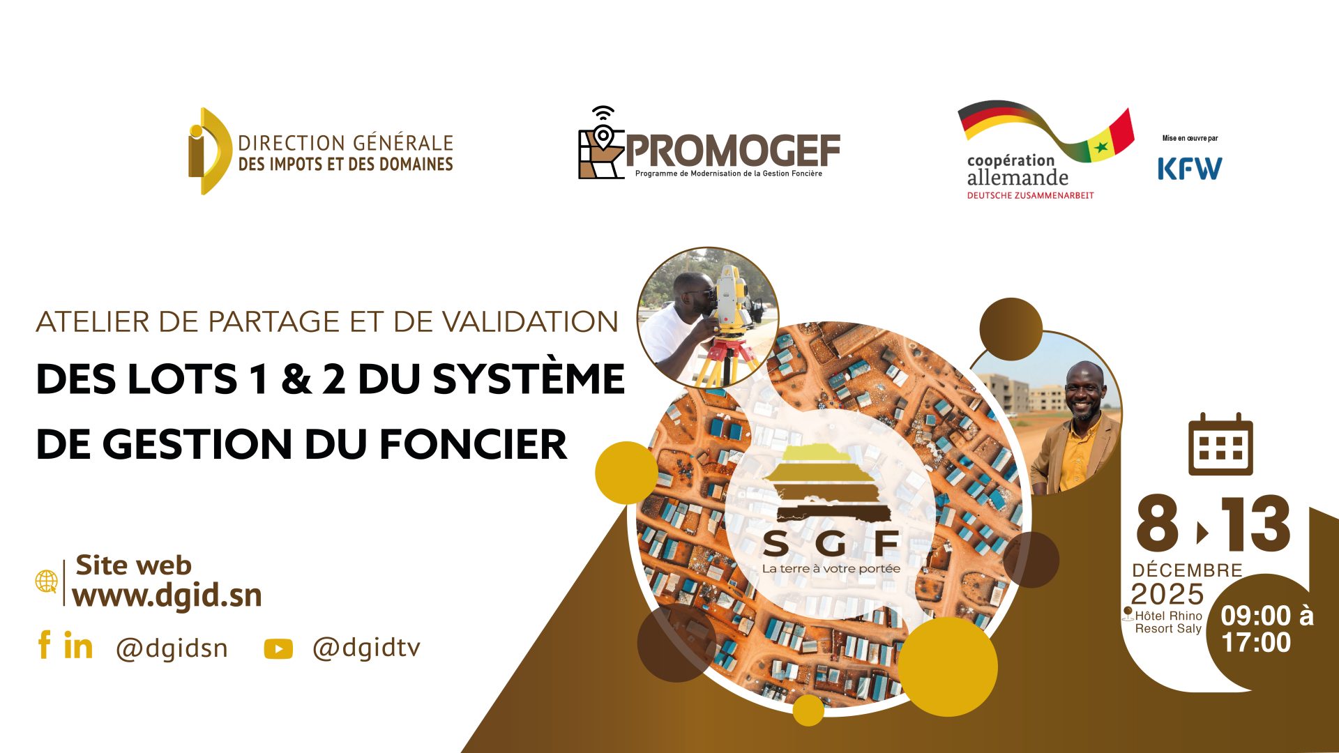 Atelier de partage et de validation des Lots 1 & 2 du Système de Gestion du Foncier (SGF)